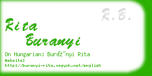 rita buranyi business card